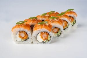 Cуші філадельфія з лососем та креветкою
