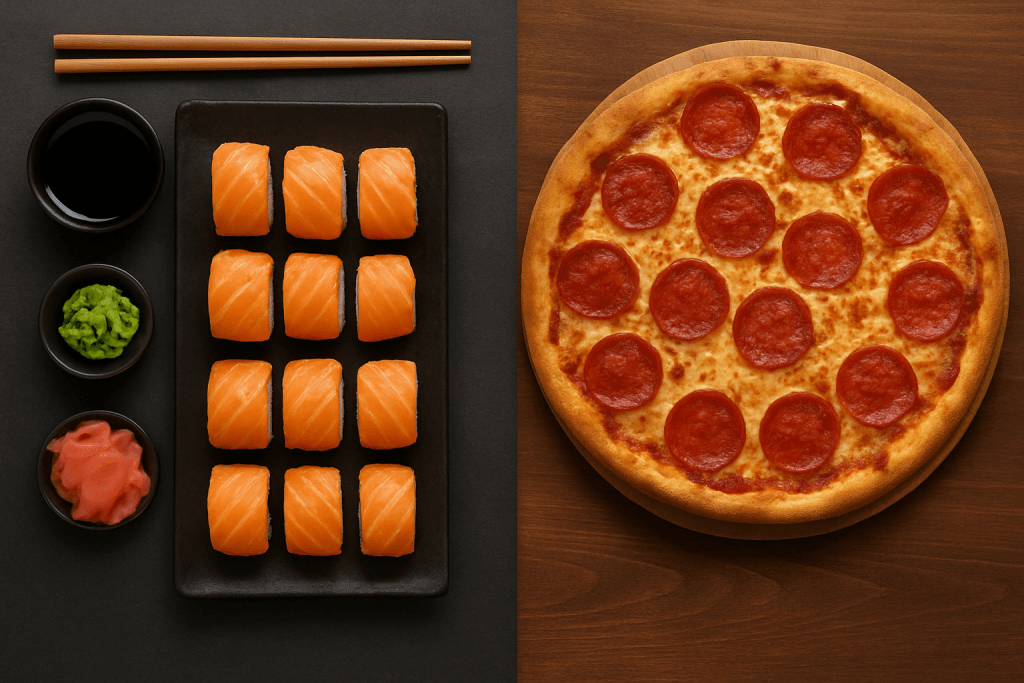 Що купують та замовляють частіше 
суші  чи піцу