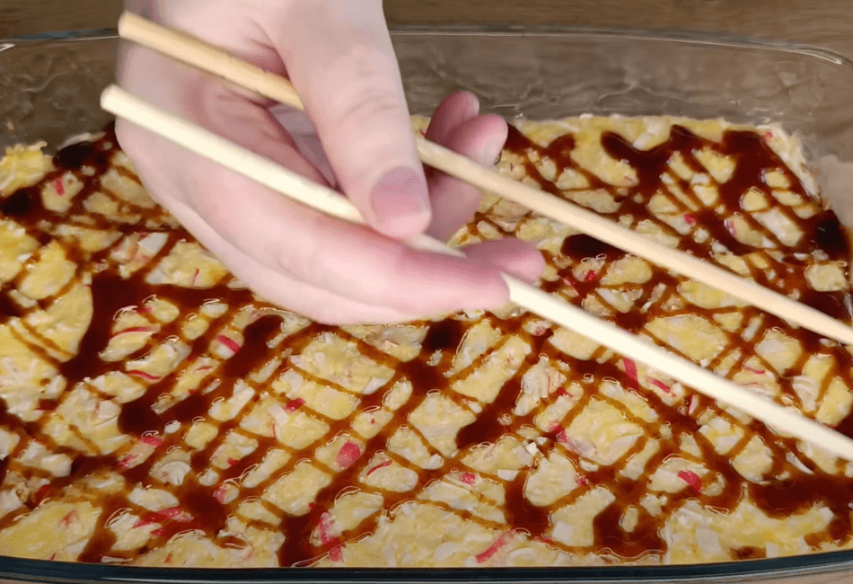 Запеченный суши торт с курицей